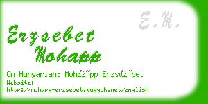 erzsebet mohapp business card